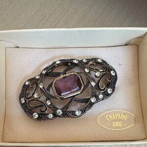 Purple and Silver Brooch